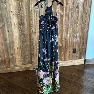 Milly halter neck, floral, maxi dress, size 2